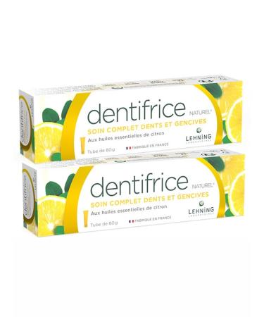 Lehning Natural Toothpaste - Complete TEETH and GUMS care for the whole family - Compatible with homeopathic treatment - Pack of 2 Tubes