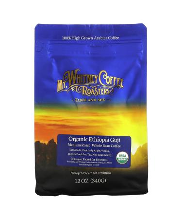Mt. Whitney Coffee Roasters Organic Ethiopia Guji Medium Roast Whole Bean Coffee 12 oz (340 g)