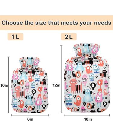 Naanle 2L Monster's Hot Water Bottle | Transparent Bag | Bed & Foot Warmer for Pain Relief | Heat & Cold Therapy - Buy Online on GoSupps.com