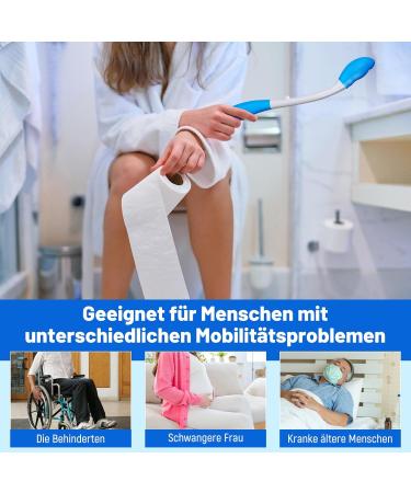 F Fityle Foldable Toilet Aid | Long Handle Comfort Wipe for Seniors - Easy & Convenient Toilet Paper Holder - Buy Online on GoSupps.com