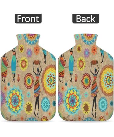 2L Hot Water Bottle - Pain Relief Tribal African Women Mandala - PVC Warming Bag for Cold & Heat Therapy Menstrual Cramps & Hand/Feet Warmers - Buy Online on GoSupps.com