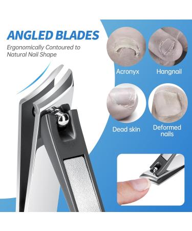 NiHome Heavy Duty Nail Clippers for Thick Hard Nails Set of 2 Wide Opening & Slanted Curved Blade Precision Ingrown Toenail Clippers Extended Anti-Slip Handles and Ultra Sharp Stainless-Steel Blades - Buy Online on GoSupps.com