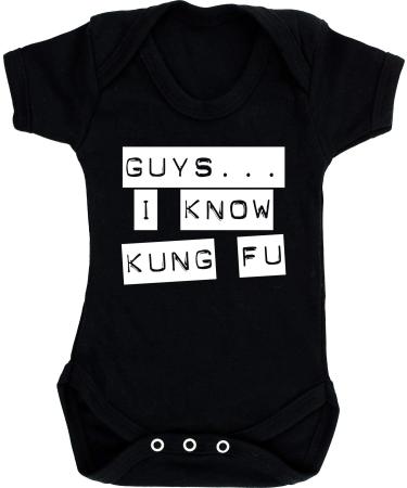 Hippowarehouse Guys... I Know Kung Fu baby vest bodysuit (short sleeve) boys girls