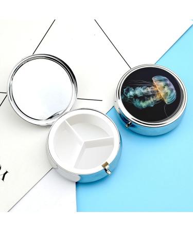 Travel Pill Box - 3 Compartment Jellyfish Portable Medicine Organizer for Purse & Pocket - Buy Online on GoSupps.com