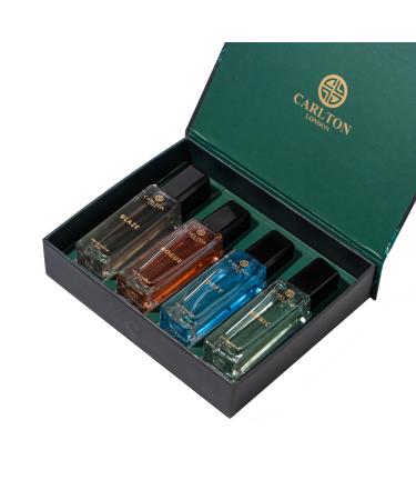 Carlt'on Lond'on Iconic Men Liquid Perfume Gift Set Premium Fragrances With Woody Citrusy Scent Defy Rogue Blaze & Runic Long Lasting Edp Perfume Birthday Anniversary Gifting I 4X20 Ml