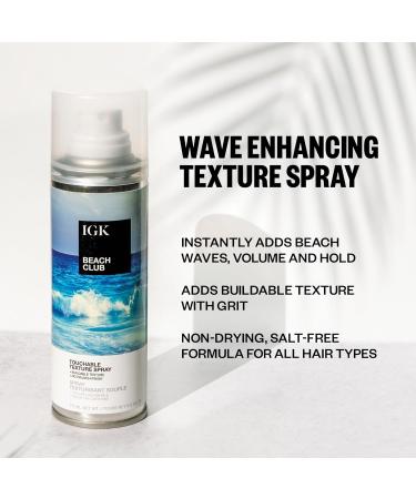 IGK BEACH CLUB Touchable Texture Spray | Hold + Volume + Lightweight | Vegan + Cruelty Free | 5 Ounce (Pack of 2) - Buy Online on GoSupps.com