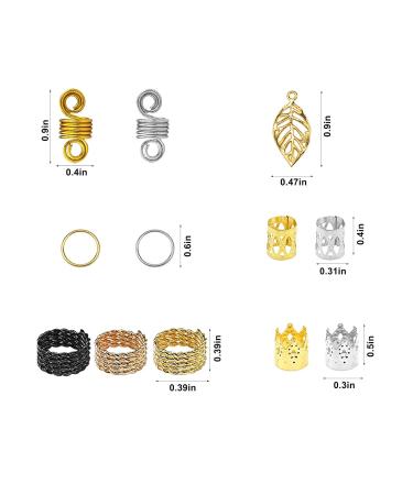 Skyzone Hair Pearls & Accessories Set - 200 Pieces of Aluminum Hair Coils Clips Dreadlock & Decorative Jewelry - Buy Online on GoSupps.com