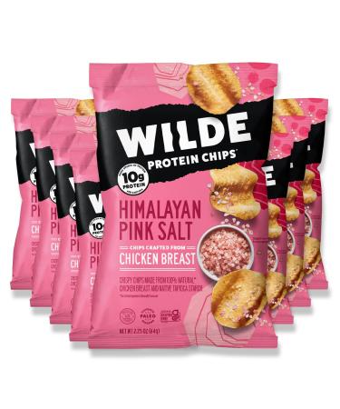 Himalayan Pink Salt Chicken Chips by Wilde Chips, Thin and Crispy, High Protein, Certified Paleo and Keto, Made with Real Chicken, 2.25oz Bag (8 Pack) 2.25 Ounce (Pack of 8)