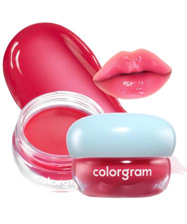COLORGRAM TINTIN DORY LIP JAM 06 CHERRY JAM | Pudding Pot Lip Blush | Tinted Lip Jam Hydrating & Plumping Lip Gloss with Lightweight Non-Sticky Formula | Clear Radiance & Semi-Transparent Color