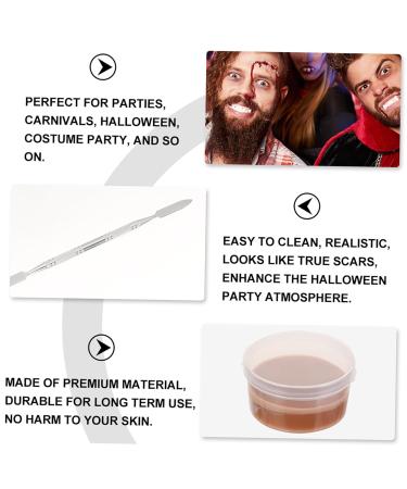 FOMIYES 3 Sets Scar Makeup Kit | Oil-Based Face & Body Paint Fake Wax Scab Blood Stainless Steel Tools for Special Effects - Buy Online on GoSupps.com