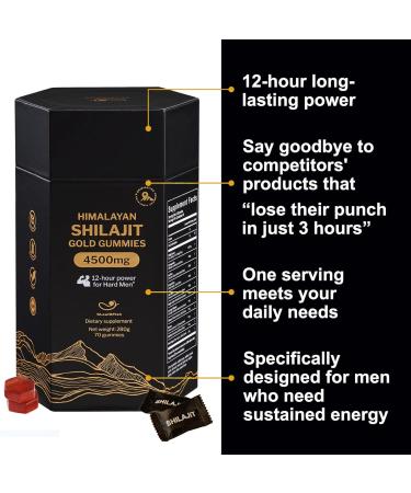 Organic Pure Himalayan Shilajit Gummies with Ashwagandha and Sea Moss Gold Shilajit for Men & Women Supplement 105+ Natural Trace Minerals 70-Gummy (11-Ingredient Recipe) 70 Count (Pack of 1) - Buy Online on GoSupps.com