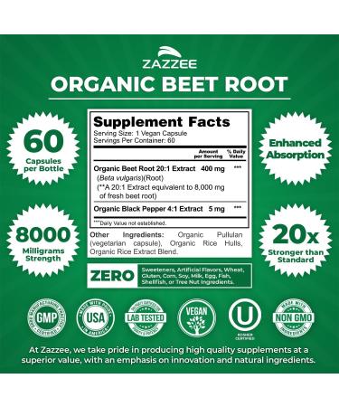 Zazzee Active Lifestyle Support Bundle | Organic Beet Root Capsules & High Strength Conjugated Linoleic Acid Softgels | Non-GMO & ISO Lab Tested (60 Servings Each) - Buy Online on GoSupps.com