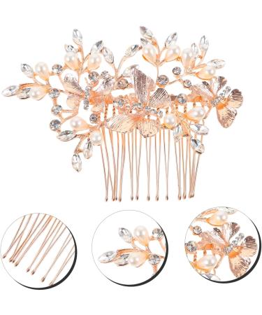 Angoily Prom Hair Accessories Crystal Hair Charms Bridal Hair Comb Wedding Hair Accessories Pearl Hair Accessories Crystal Hair Comb Tiara Rose Gold European and American Bridesmaid - Buy Online on GoSupps.com