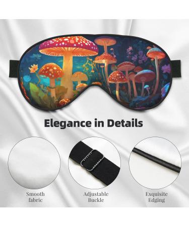 Mushroom Print Unisex Sleeping Eye Mask | Soft Light-Blocking Comfort for Restful Sleep - Buy Online on GoSupps.com