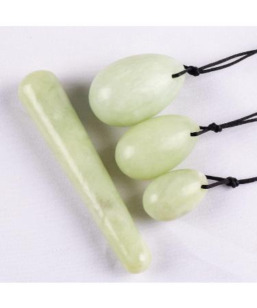 Natural Jade Egg Cone - Female Pelvic Floor Muscle Exercise Set | Postpartum Repair | YouUni Stick Green - 3-Piece Massage Set - Buy Online on GoSupps.com