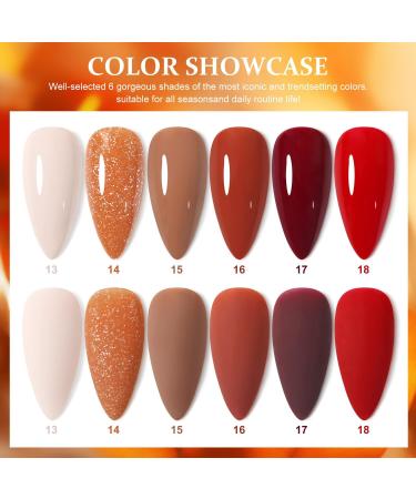 Gel Nail Polish Kit with UV Lamp 6 Colours Soak Off Gel Nail Starter Set/Base Top Coat/Nail Gel/Manicure Tools/Nails Nail Studio Set 13-18 - Buy Online on GoSupps.com