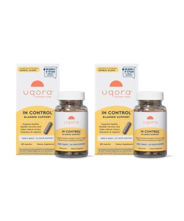 Uqora in Control Bladder Support - Daily Bladder Care & Support for Urinary Comfort - Made with botanicals Like Horsetail & Spicebush - Gluten-Free & Vegetarian - 120 Capsules (2 Pack) 60 Count (Pack of 2)