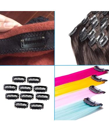100 Metal DIY Wig Clips - U-Shaped Clip-In Extensions for Real Hair | 32mm Black Hair Extensions Clips - 100 Pieces - Buy Online on GoSupps.com