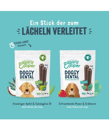 Edgard & Cooper Medium Dog Dental Sticks - Natural Eucalyptus & Apple Chews for Fresh Breath | Low Calorie Long Chewing Treats - Buy Online on GoSupps.com