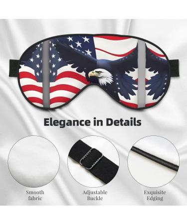 American Flag Eagle Double-Sided Sleep Eye Mask | Comfortable Blindfold with Adjustable Strap - Light Blocking Black - Buy Online on GoSupps.com