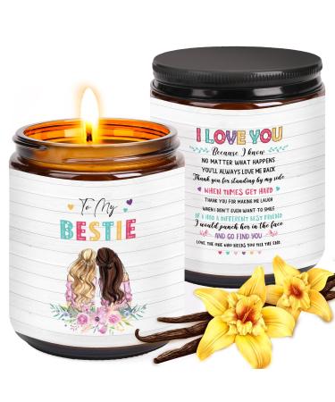 Vanilla Scented Candles Gifts for Women Best Friend Unique Birthday Gifts for Bestie Aromatherapy Soy Wax Candles Gifts for Sister Christmas Xmas Gifts Idea for Women Best Friend Bestie Sister BFF