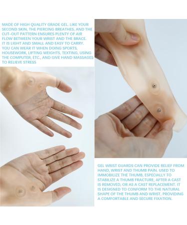 Silicone Thumb Support Brace - Pain Relief for Enthesitis & Tendovaginitis | Elastic Wrist Support Gel Band | Comfortable Beige Design - International Shipping - Buy Online on GoSupps.com