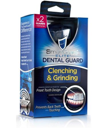 Dental Guard SMARTGUARD ELITE (2 Guards 1 Travel case) Front tooth Custom Anti Teeth Grinding Night Guard for Clenching - Dentist Designed - Bruxing Splint Mouth Protector For Relief of Symptoms