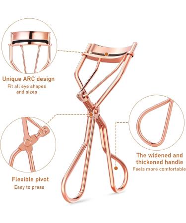 WLLHYF Eyelash Curler Kit with 10 Silicone Refill Pads and Mascara Brush - Universal Lash Curler Makeup Tool for Women - Buy Online on GoSupps.com