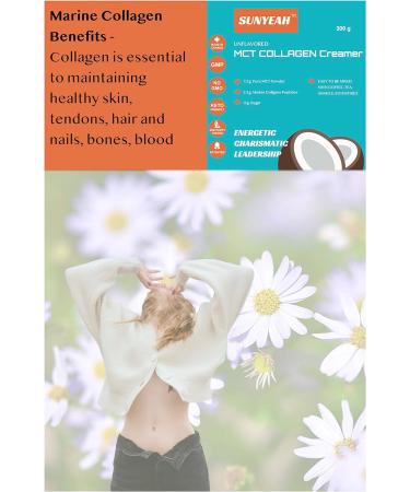 SUNYEAH MCT Collagen Coffee Creamer Powder Keto Collagen Creamer 30 Servings Sugar-Free 300 g Pure Coconut C8 C10 MCT Oil Powder mixed with Marine Collagen Peptides Unflavored 300 g (Pack of 1) - Buy Online on GoSupps.com
