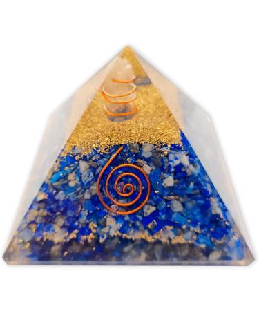 Lamare Orgonite Pyramid with Lapis Lazuli - Energy Balance & Protection - Elegance Purity Wisdom - 2.4 (61mm) - Enhance Your Spiritual Journey - Buy Online on GoSupps.com