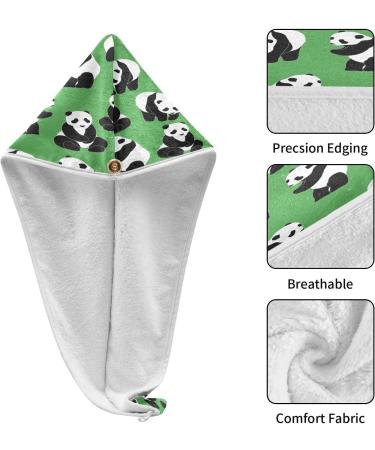 Greenland Panda Dry Hair Cap & Button Headband Set - 2 Piece Quick Drying Towel Super Absorbent & Soft - Buy Online on GoSupps.com