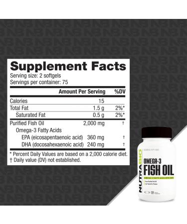 NutraBio Omega 3 Fish Oil Supplements 2 000mg 150 Softgels - EPA DHA Omega 3 Fatty Acid Supplement to Help Support a Healthy Heart 150 Count (Pack of 1) - Buy Online on GoSupps.com