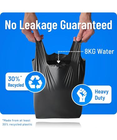 PWgoods Dog Poo Bags | 200 Pack | 33% Thicker & 25% Larger Dog Poop Bags with Tie Handles | 100% Leak Proof | Odor Free Pet Waste Disposal Bags | Discreet Opaque Black | Large Poo Bags Dogs - Buy Online on GoSupps.com