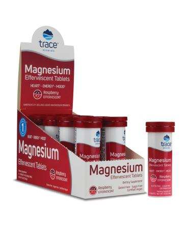 Trace Minerals | Magnesium Effervescent Drink Tablets | Promotes Heart Health Mood pH Balance and Energy | Raspberry Flavor | 150mg per Serving 80 Tablets - Buy Online on GoSupps.com