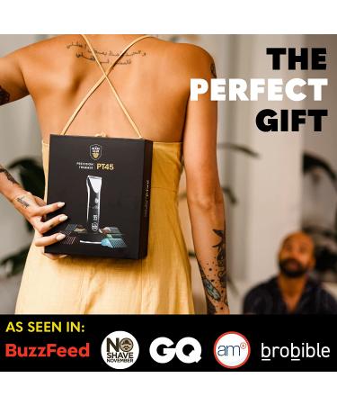 The Beard Club PT45 Trimmer Deluxe Kit - Premium Beard Grooming Set with Cordless Trimmer, Straight Edge Razor, Shampoo, Brush, Comb, and Sandalwood Balm - Buy Online on GoSupps.com