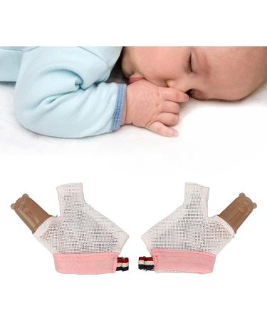 Three-Sailing Stop Gloves - Angrek Baby Thumb Sucking Protection - Silicone Finger Guard - 2 Finger Thumb Stop Tools (Pink) | International Shipping - Buy Online on GoSupps.com