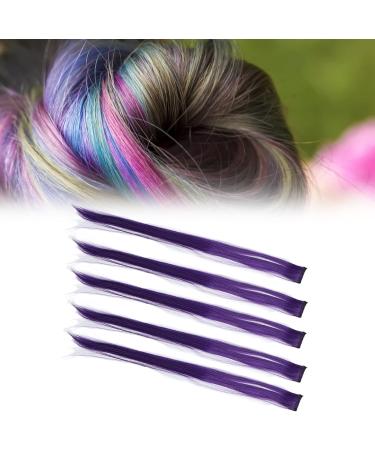 Colorful Hair Extensions Multicolor Party Highlight Straight Hair Clips Girls Synthetic Hair Extensions Colorful Hair Extensions Highlight Wig Clips Hair Extensions Highlight Wigs Women's(Purple) - Buy Online on GoSupps.com