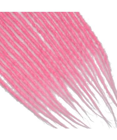 Handmade 24 Thin 0.6cm Synthetic Dreadlock Extensions - Soft Crochet Hair Hip-Hop Style 20 Strands Pink - Buy Online on GoSupps.com