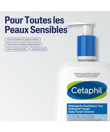 Cetaphil Gel nettoyant visage 237ml pour peaux sensibles mixtes grasses nettoyant visage femme et homme base de Niacinamide Panth nol et glyc rine - Buy Online on GoSupps.com