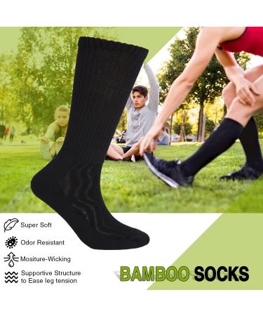 Athlemo Men's Diabetic Circulation Bamboo Crew Socks - Black (6 pairs) | Moisture Wicking, Cushioned, Non-Binding | Size 9-11 - Buy Online on GoSupps.com