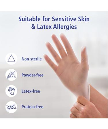 Medium Powderless Hypoallergenic Examination Gloves - Latex Free, Long Cuff, Ambidextrous, Disposable - Bulk Buy for Any Sector - Meditrade Vinyl 2000 PF Clear Small - Buy Online on GoSupps.com