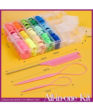 240pcs IKOCO Cotton Baby Hair Ties with Topsy Tail Hair Tool - 24 Colors - Buy Online on GoSupps.com