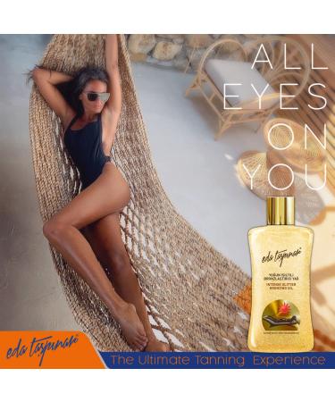 Eda Taspinar Bronze Intense Glitter Tanning Oil - Sparkly Dark Mediterranean Tan SPF 0 200ml - All Eyes On You - Buy Online on GoSupps.com