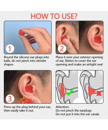 Buy ACVVIP Silicone Ear Plugs - 24 Pcs Soft Reusable Noise Canceling Earplugs for Sleeping & Travel - Orange | International Shipping Available - Buy Online on GoSupps.com