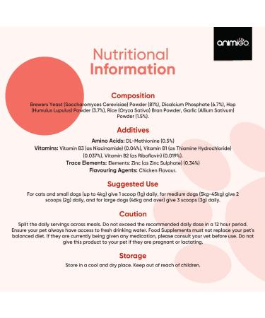 animigo Flea Powder For Cats & Dogs 100g Natural Chicken Flavor With Vitamins & Garlic Powder - Effective & Natural Supplement (Alternate Of Flea Tablets For Dogs & Cats) - For Immunity & Digestion - Buy Online on GoSupps.com