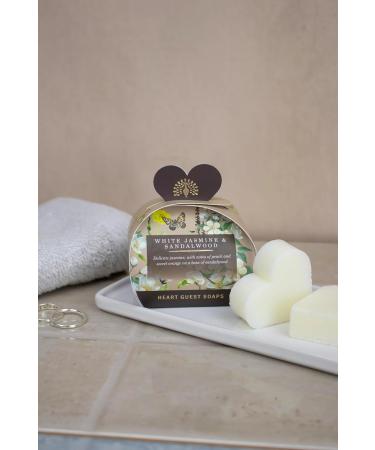 Buy Luxury Sandalwood Shea Butter Guest Soaps | English Soap Company - Moisturizing Heart Shaped Soaps | White Jasmine & Sandalwood Scent | International Shipping - Buy Online on GoSupps.com