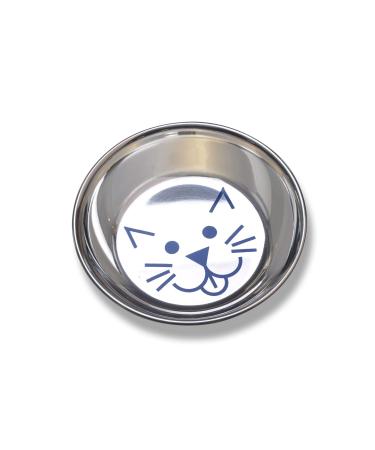 Van Ness Pets Whisker-Friendly Stainless Steel Cat Bowl, Wide Saucer Style Dish, 8 OZ