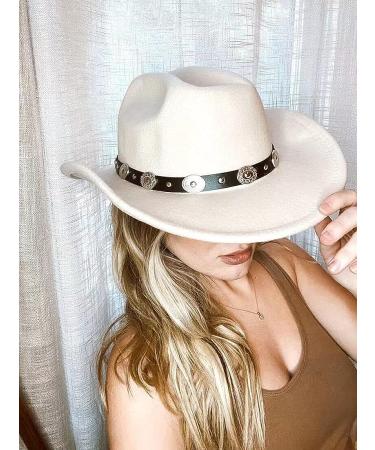 Western Cowboy Cowgirl Hat Fedora | Lanzom Outdoor Felt Wide Brim Hat - Black Medium - Buy Online on GoSupps.com