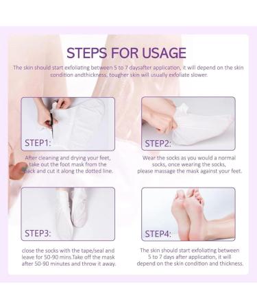 2Pairs Lavender Feet Peeling Socks Foot Moisturiser Socks Foot Masks Remove Hard Skin Callus Remover For Feet Foot Mask For Dry Cracked Feet Exfoliating Foot Peeling Mask For Hard Skin Hand Foot Mask - Buy Online on GoSupps.com