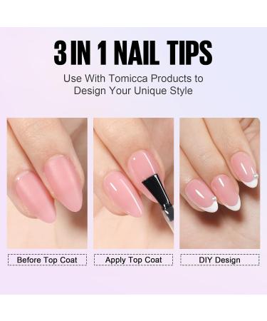TOMICCA Soft Gel Nail Tips and Glue Kit | Easy DIY Nail Art Set with Almond Nail Tips, Gel Glue, Top Coat, and UV LED Lamp - Pink - Buy Online on GoSupps.com